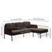 Modern L Shaped 3 Seater Sofa With Ottoman, Upholstered Couch For Small Spaces