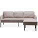 Modern L Shaped 3 Seater Sofa With Ottoman, Upholstered Couch For Small Spaces