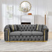 Button Tufted Couch With 2 Pillows, 3 Seater Luxury Chesterfield Sofa