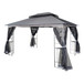 Patio Gazebo Tent With Ventilated Double Roof And Mosquito Net For Backyard Or Garden