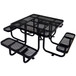 Square Outdoor Steel Picnic Table, With Umbrella Pole