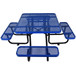 Square Outdoor Steel Picnic Table, With Umbrella Pole