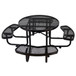 Round Outdoor Steel Picnic Table With Umbrella Pole