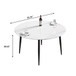 Modern Man-Made Stone Round Metal Dining Table-Position For 6 People