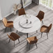Modern Artificial Stone Round Dining Table, Can Accommodate 6 People Artificial Stone Turntable -