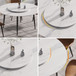 Modern Artificial Stone Round Dining Table, Can Accommodate 6 People Artificial Stone Turntable -