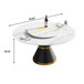 Modern Artificial Stone Round Carbon Steel Base Dining Table Stone Turntable