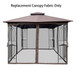 Patio Double Roof Gazebo Replacement Canopy Top Fabric
