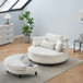 Sofa With Two Throw Pillows And A Waist Pillow With An Extra Tray For Comfortable Seating In Small Apartment Bedrooms
