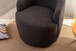 Teddy Fabric Swivel Accent Armchair Barrel Chair With Powder Coating Metal Ring