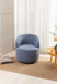 Teddy Fabric Swivel Accent Armchair Barrel Chair With Powder Coating Metal Ring