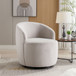 Swivel Accent Armchair Barrel Chair With Powder Coating Metal Ring