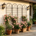 Metal Garden Trellis For Climbing Plants Outdoor Rustproof Plant Support Rose Trellis Netting Trellis