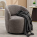 Fabric Swivel Accent Armchair Barrel Chair With Powder Coating Metal Ring