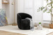 Fabric Swivel Accent Armchair Barrel Chair With Powder Coating Metal Ring