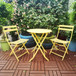 3 Piece Patio Bistro Set Of Foldable Round Table And Chairs