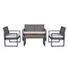 4 Piece Patio Furniture Set With Acacia Wood Table Top And Cushions