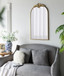 Arched Wall Mirror With Metal Frame, Wall Mirror For Living Room