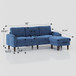 3 Seater Convertible Combination L Shaped Sofa With Footstools With Storage