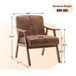 Mid Century Modern Accent Chair With Solid Wood Frame And Extra Thick Backrest