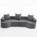 Modern Style Ultra Smooth Curved Sofa With 3 Pillows