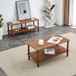Modern 2 Tier Coffee Table With Open Storage Shelf For Living Room