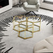Modern Coffee Table With Double Layer Tempered Glass And Polygonal Design