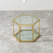 Modern Coffee Table With Double Layer Tempered Glass And Polygonal Design