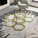 Modern Coffee Table With Double Layer Tempered Glass And Polygonal Design