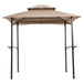 Outdoor Grill Gazebo With Double Tier Soft Top Canopy, Steel Frame, Bar Counters & Hook