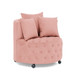 Modern Upholstered Swivel Chair With Button Tufted Design And Movable Wheels