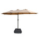 Double- Sided Outdoor Market Umbrella With Lights And Base
