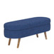 Ottoman Oval Storage Bench With Rubber Wood Legs