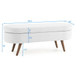 Ottoman Oval Storage Bench With Rubber Wood Legs