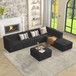 Modern Minimalist Ottoman Sofa Compressed Sectional Couch Sleeper