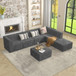 Modern Minimalist Ottoman Sofa Compressed Sectional Couch Sleeper