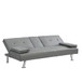 Modern Sofa Bed With Armrest 2 Holders, Wood Frame & Stainless Leg