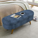 Modern Ottoman Oval Storage Bench With Rubber Wood Legs