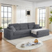 Modern Minimalist L Shape Modular Sectional Sofa, Couch