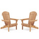 Lounge Patio Chair For Garden Outdoor Wooden Folding Adirondack Chair (Set of 2) Solid Cedar Wood Lounge Patio Chair For Garden