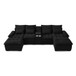 Contemporary U Shaped Sofa With Console And Cupholders