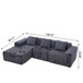 L - Shape Modern Minimalist Modular Sectional Sofa, Upholstered Cloud Couch With Deep Seats