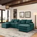 U Shaped Sofa With Console And Cupholders, 6 Seat