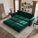 3 In 1 Convertible Sleeper Sofa With Nailhead Trim & Rolled Arm