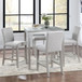 5 Piece Counter Height Table Set, Square Table And 4 Upholstered Chairs