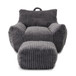 Giant Bean Bag Chair With Armrests And Footstool