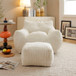 Giant Bean Bag Chair With Armrests And Footstool