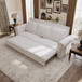 Pull Out Sofa Bed 3 In 1 Convertible Sleeper Sofa With Nailhead Trim & Rolled Arm, Multi Functional