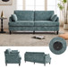 Chenille 2 Seater Sofa With LED Light, USB Charging Port, And Storage Bag