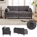 Chenille 2 Seater Sofa With LED Light, USB Charging Port, And Storage Bag